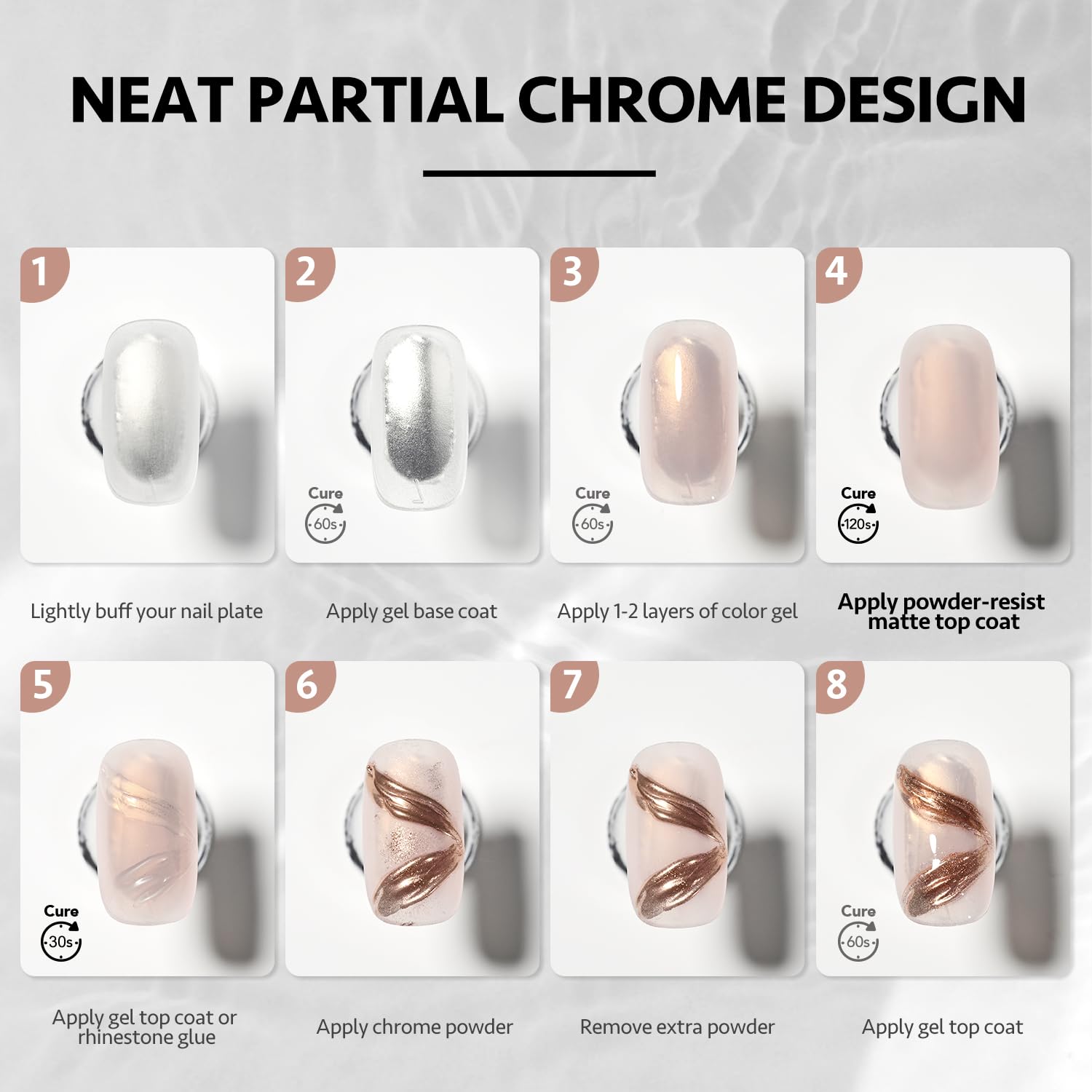 GAOY Matte Gel Top Coat, 16ml Powder-Resist Matte Finish for Detail Chrome Powder Painting Long Lasting UV Gel Nail Art DIY